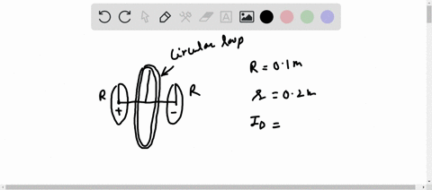 a-parallel-plate-capacitor-with-circular-plates-of-radius-010-m-is-being-discharged-a-circular-loop-of-radius-020-m-is-concentric-with-the-capacitor-and-halfway-between-the-plates-the-displa-88406
