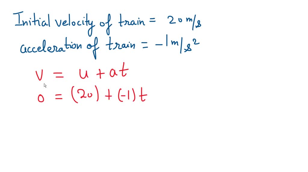 Train Speed Calculation Problem SOLVED: A train is traveling down a straight track at 20 m/s when the ...