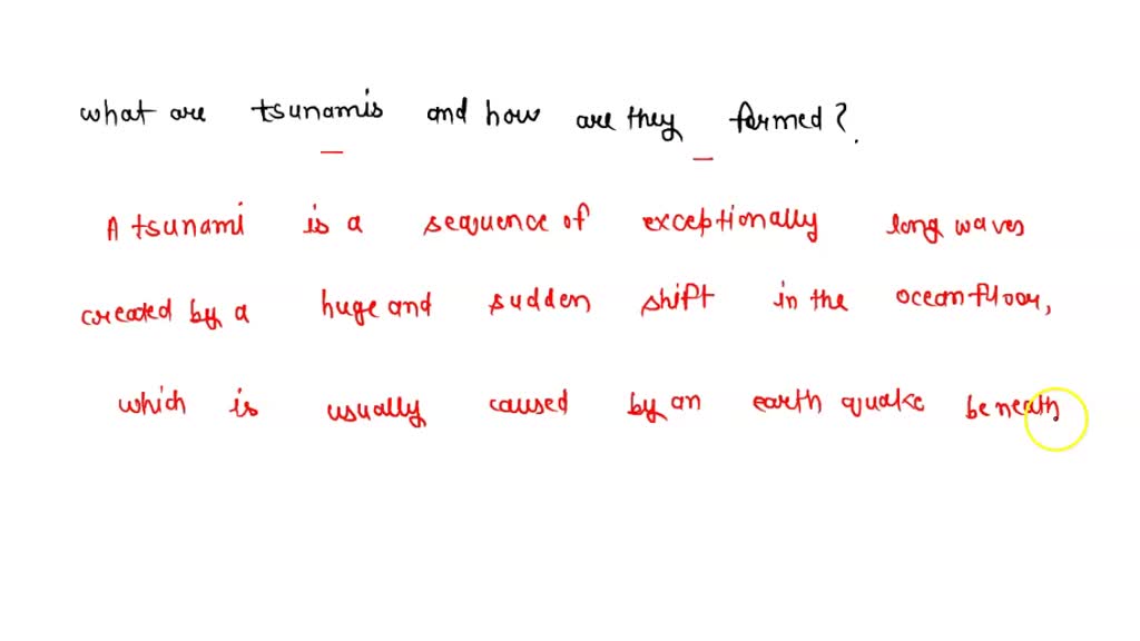 Solved Explain The Stages Of Tsunamis How Tsunamis Are Generated By