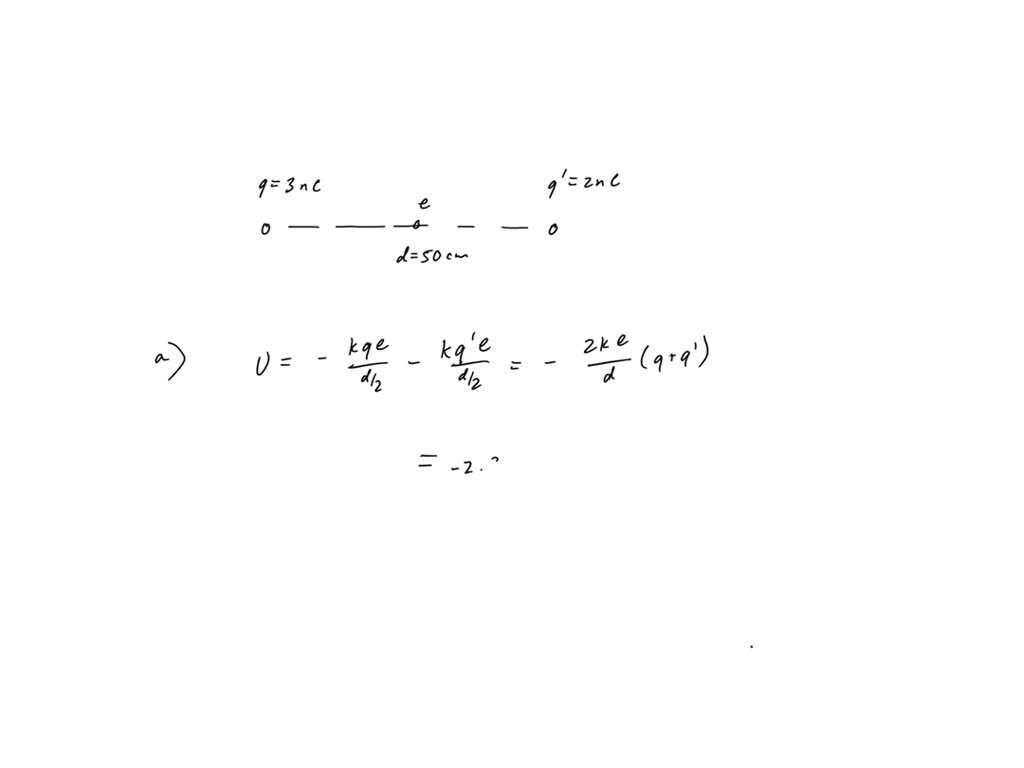 SOLVED: Two stationary point charges of+3.00 nC and +2.00 nC are ...