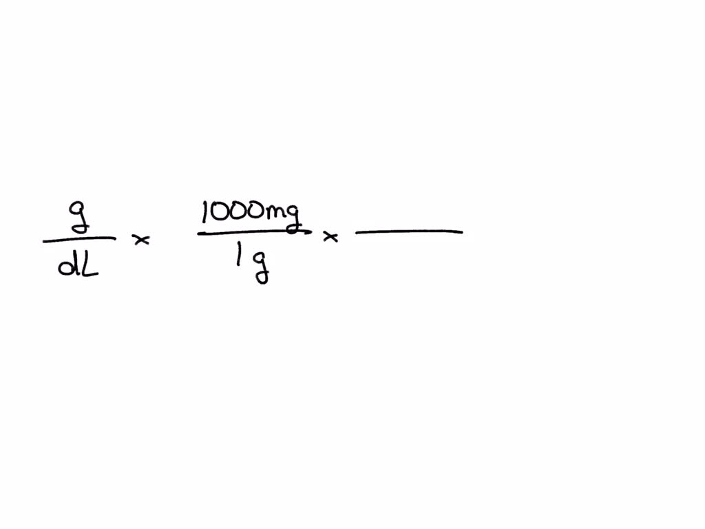 Solved Convert Grams Per Deciliter Milligrams Per Iter Select The