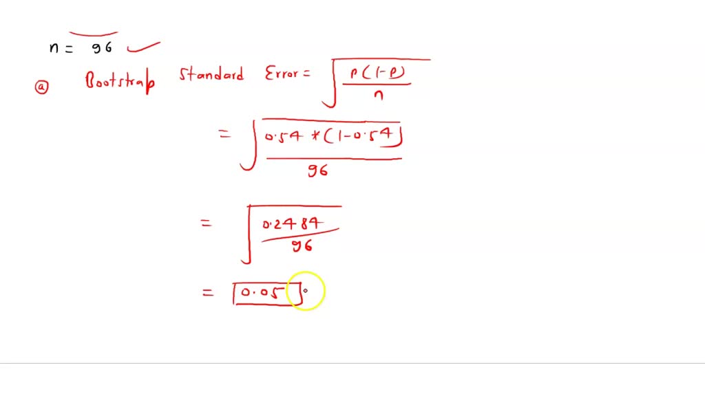 SOLVED Current Attempt in Progress Standard Error from a Formula and a