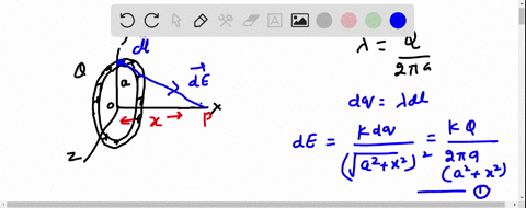 a-ring-of-radius-a-lies-on-the-yz-plane-and-has-uniform-positive-charge-q-a-small-particle-of-mass-m-and-charge-q-is-place-in-the-center-of-the-ring-and-constrained-to-move-on-the-x-axis-a-s-66803