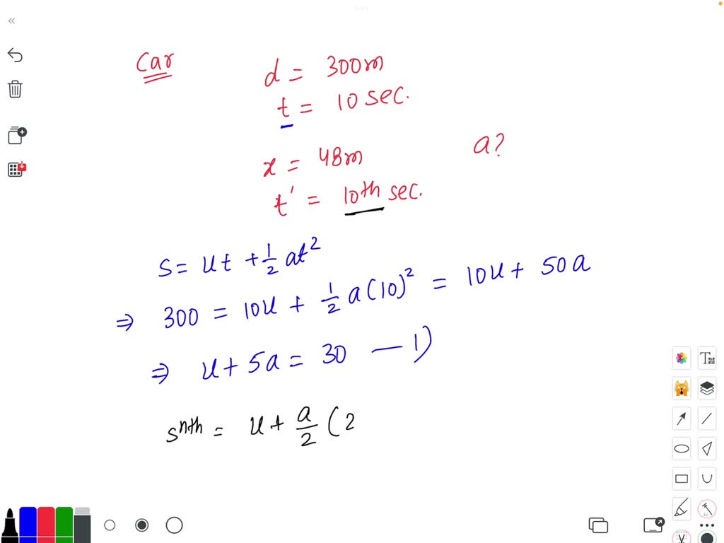 SOLVED A Car Travels 300 M In 10s It Covers 48 M In The 10th Second solved-a-car-travels-300-m-in-10s-it-covers-48-m-in-the-10th-second
