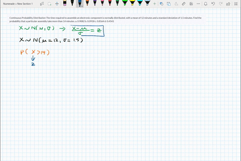 continuous-probability-distribution-the-time-required-to-assemble-an-electronic-component-is-normally-distributed-with-a-mean-of-12-minutes-and-a-standard-deviation-of-15-minutes-find-the-pr-54054