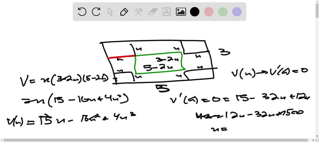 SOLVED: Suppose you want to make an open-topped box out of a 3 x 5 ...