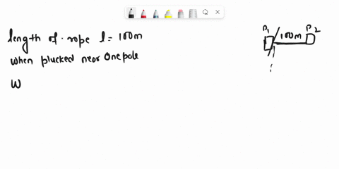 a-100-m-rope-is-stretched-tightly-between-two-poles-when-the-rope-is-plucked-near-one-pole-a-wave-with-a-wavelength-of-25-cm-reaches-the-other-pole-in-2-s-what-is-the-frequency-of-the-wave-68158