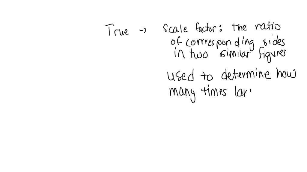 SOLVED A Scale Factor is defined as the numerical ratio between