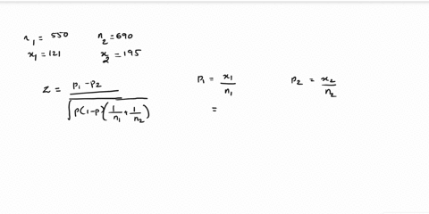 find-the-standardized-test-statistic-z-to-test-the-hypothesis-that-p1p2-use-010-the-sample-statistics-listed-below-are-from-independent-samples-n1550-x1121-and-n2690-x2195-81436