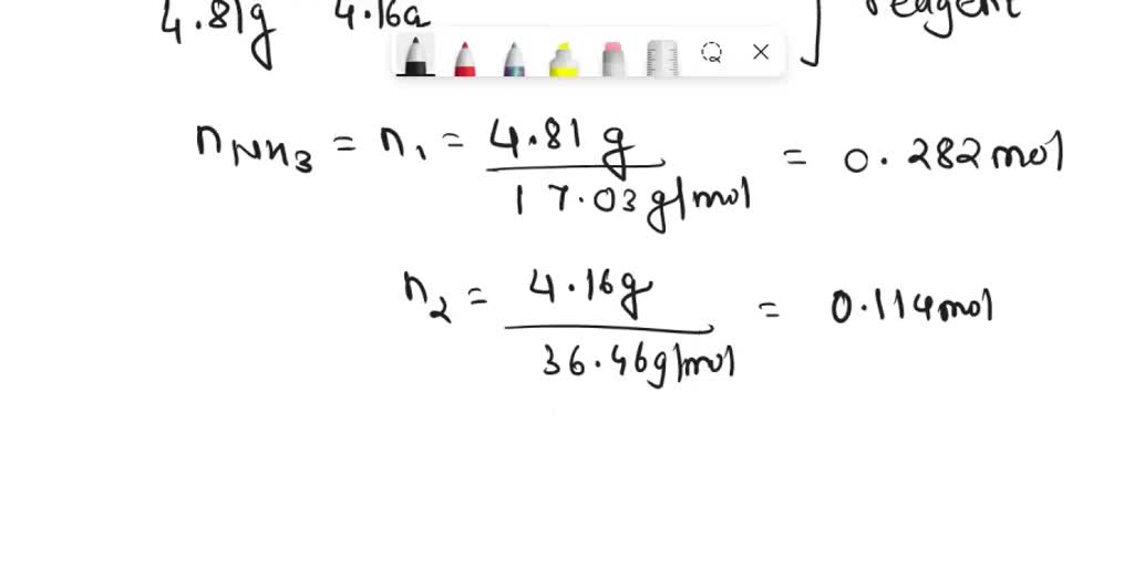 SOLVED: Ammonia rapidly reacts with hydrogen chloride, making ammonium ...