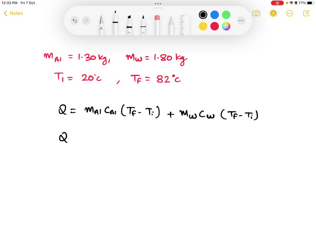 SOLVED An aluminum tea kettle with mass 1.30 kg and containing 1.80 kg
