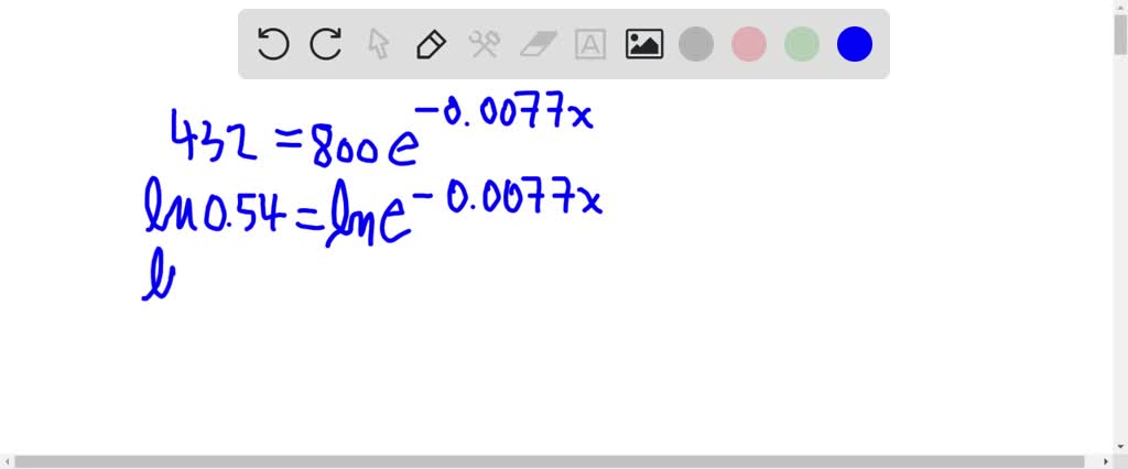 The function A = A0e^(-0.0077x) models the amount in pounds of a ...