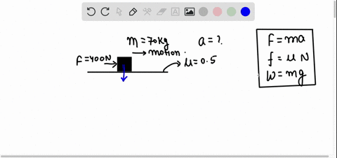i1a-70-kg-box-slides-along-the-floor-by-an-applied-force-of-400-n-the-coefficient-of-friction-between-the-box-and-the-floor-is-050-when-the-box-is-sliding-find-the-acceleration-of-the-box-70-82913