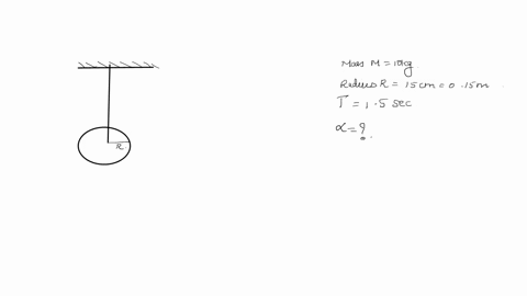 a-circular-disc-of-mass-10kg-is-suspended-by-a-wire-attached-to-its-centre-the-wire-is-twisted-by-rotating-the-disc-and-released-the-time-period-of-torsional-oscillation-is-found-to-be-15-sec-the-radi