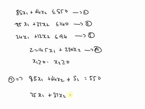 set-up-the-simplex-tableau-do-not-solve-maximize-2-145x1-2302-subject-to-851-64x2-550-75x-372-140-24x-1-12x2-0-2-29105