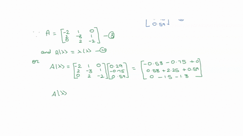 the-oscillations-of-three-particles-equation-b-and-c-are-governed-by-the-matrix-where-y-and-are-the-particles-respective-displacements-from-equilibrium-a-show-that-the-vector-029-075-059t-is-32686