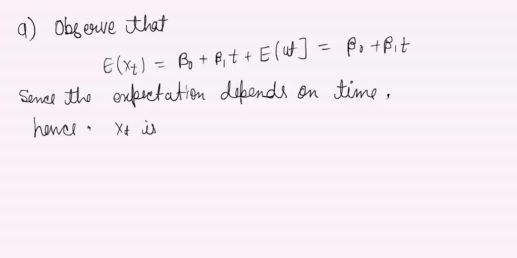 SOLVED: Consider the stochastic process (Xt, t âˆˆ Z), defined by Xt ...