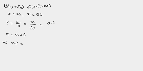 a-random-sample-of-50-binomial-trials-resulted-in-20-successes-test-the-claim-that-the-population-proportion-of-successes-does-not-equal-050-use-a-level-of-significance-of-005-a-can-a-normal-24872