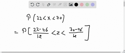 if-a-normal-distribution-has-a-mean-of-46-and-standard-deviation-of-12-what-percent-of-data-will-be-located-between-22-and-70-01728