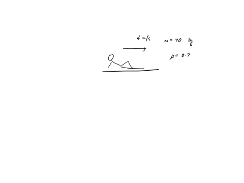 a-700-kg-base-runner-moving-at-a-speed-of-40-ms-begins-his-slide-into-second-base-the-coefficient-of-friction-between-his-clothes-and-earth-is-070-his-slide-lowers-his-speed-to-zero-just-as-83275