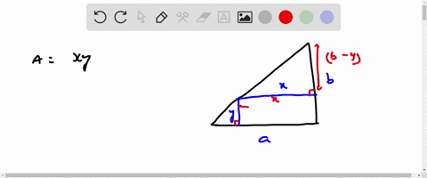 point-find-the-rectangle-of-maximum-area-that-can-be-inscribed-in-right-triangle-with-legs-of-length-93and-b-94-if-the-sides-of-the-rectangle-x-y-are-parallel-to-the-legs-of-the-triangle_-as-42928