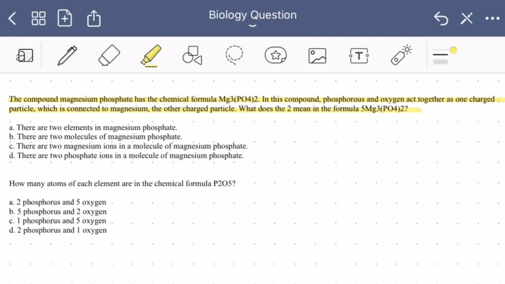 SOLVED The compound magnesium phosphate has the chemical formula Mg3