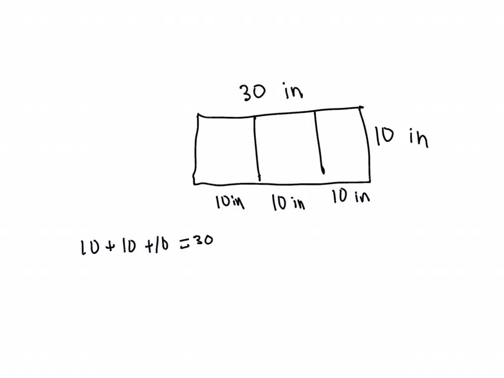 SOLVED a rectangle that is 30 inches long and 10 inches wide can be