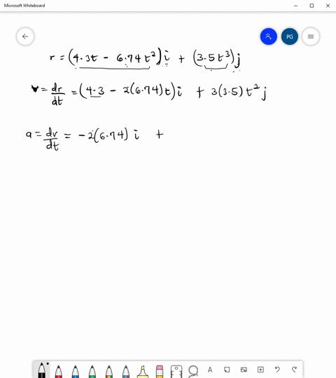 the-position-of-a-particle-moving-in-the-xy-plane-is-given-by43674353whereis-in-meters-and-t-0-is-in-seconds-what-is-the-magnitude-and-direction-of-the-acceleration-when-t-145s