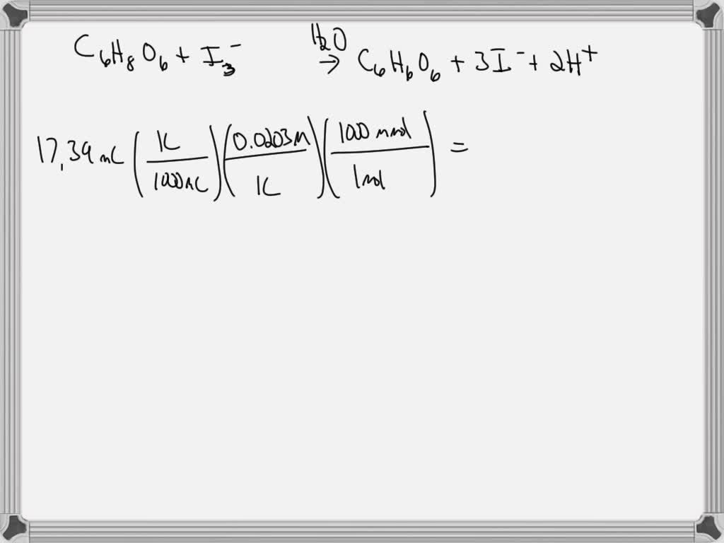 SOLVED: Use the data given below to determine the amount of ascorbic ...