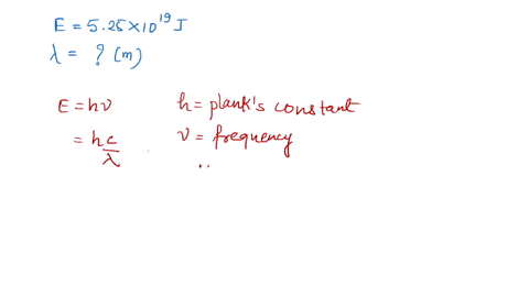 the-wavelength-of-a-photon-that-has-an-energy-of-525-10-19-j-is-__________-m-plancks-constant-is-663x10-34js-421-x-10-24-379-10-7-264-x-106-379-x-107-238-x-1023-74265