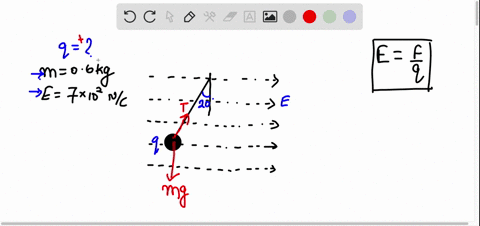 the-tiny-ball-at-the-end-of-the-thread-shown-at-right-has-a-mass-of-060-g-and-is-in-a-horizontal-electric-field-of-70-x-10-nic-it-is-in-equilibrium-in-the-position-shown-determine-the-charge-03201