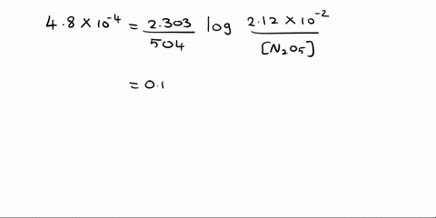 the-decomposition-of-n2o5-to-no2-and-o2-is-first-order-with-a-rate-constant-of-480-10-4s-at-45c-if-the-initial-concentration-of-n2o5-is-21210-2-moll-what-is-the-concentration-of-n2o5-after-5-96882