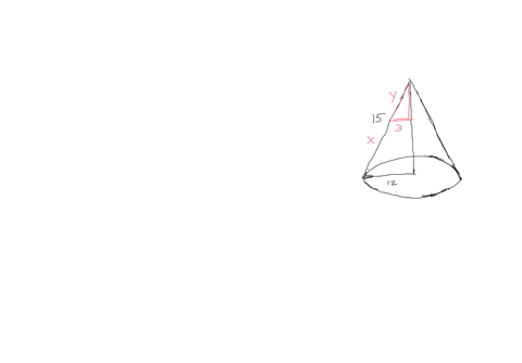 21-a-cone-has-a-radius-of-12cm-and-a-slant-height-of-15cm-a-smaller-cone-of-radius-3cm-is-cut-from-its-top-find-the-slant-height-x-of-the-frustum-remaining-at-the-bottom-a-725-cm-b-925-cm-c-1125cm-d-1