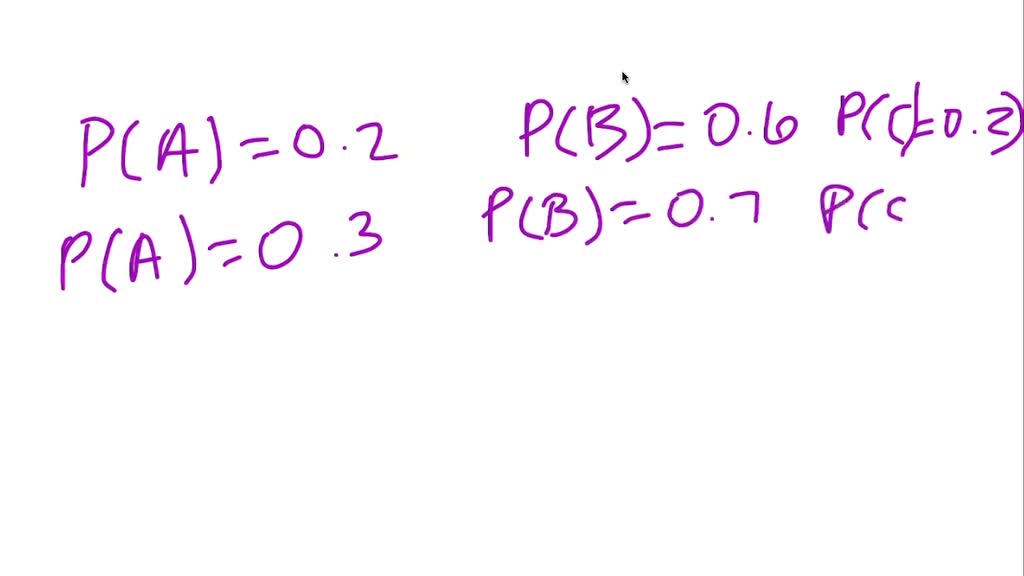 SOLVED: Consider a sample space of three outcomes A,B,and C. Which of ...