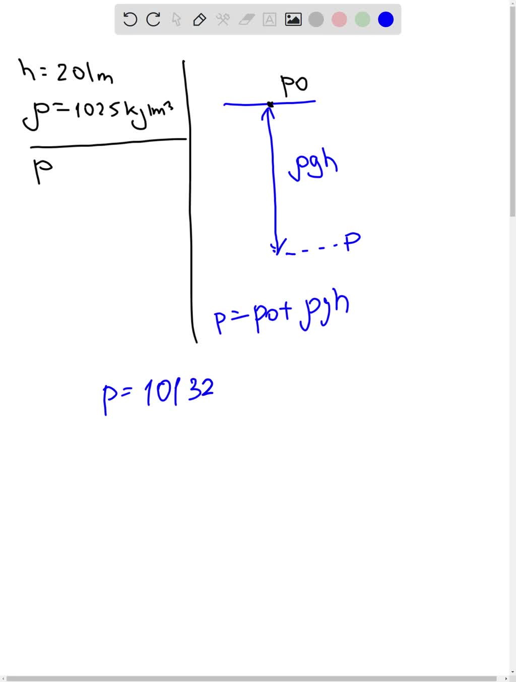 SOLVED 1 The Density Of The Sea Water Is 1025 Kg m3 Calculate The 