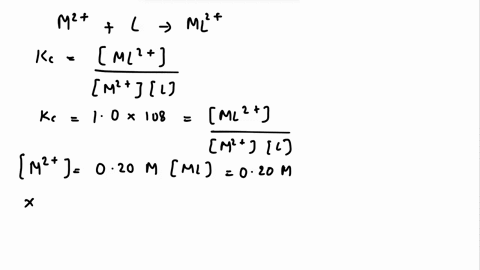 complex formation constants a divalent metals m2 reacts with a ligand l ...
