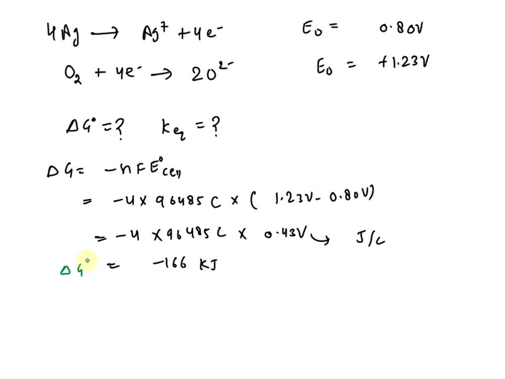 SOLVED: Problem 2(10 points.Redox potentials and Gibbs free energy ...