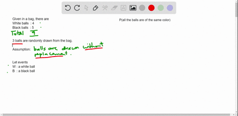 a-bag-contains-numbered-balls-four-white-and-five-black-three-balls-are-drawn-at-random-from-the-bag-what-is-the-probability-that-all-the-balls-are-of-the-same-color-62996