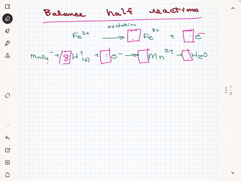 to-construct-balanced-equation-for-redox-reaction-we-can-initially-start-with-two-simpler-equations-called-half-equations-fez-oxidation-mnoa-reduction-mn2-hzo-the-half-equations-for-the-reac-68627
