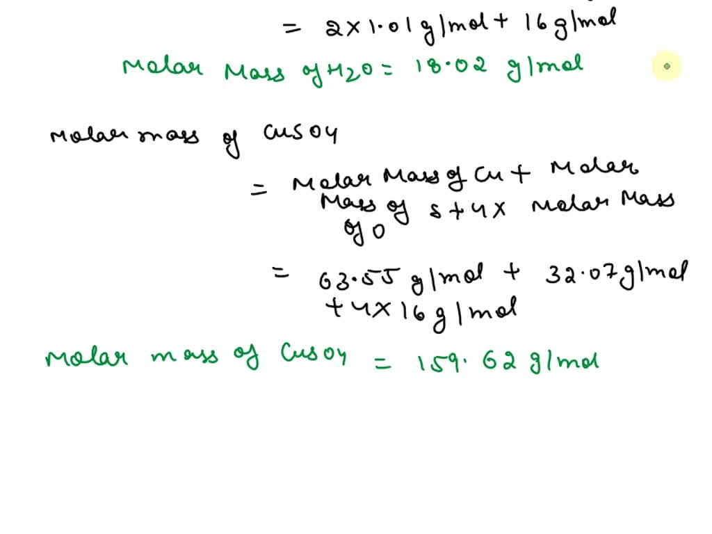 SOLVED: Calculate in a trial the compound formula of a hydrated salt ...