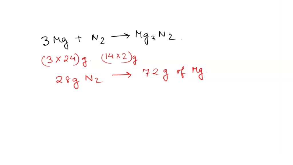 SOLVED Magnesium and nitrogen react in a combination reaction to