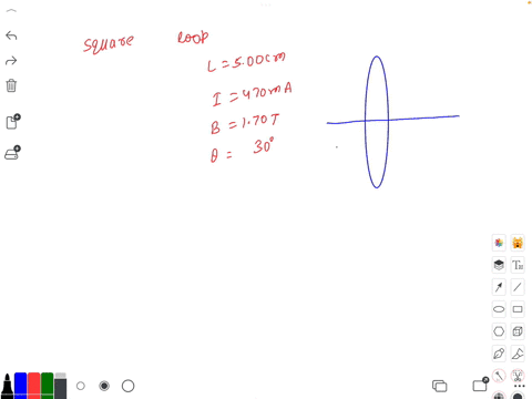a-square-current-loop-500-cmcm-on-each-side-carries-a-470-mama-current-the-loop-is-in-a-170-tt-uniform-magnetic-field-the-axis-of-the-loop-perpendicular-to-the-plane-of-the-loop-is-3030-away-74982