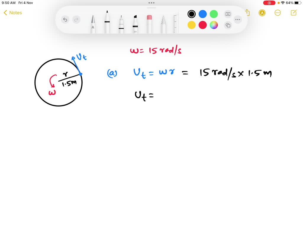 SOLVED: A stone in a sling is swung in a circle of radius r = 1.5 m ...