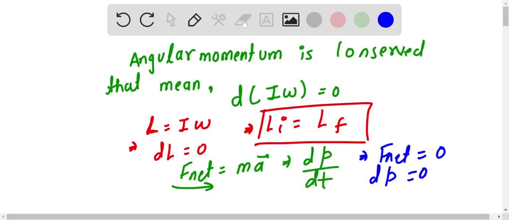 SOLVED: Angular momentum cannot be conserved The moment of inertia ...