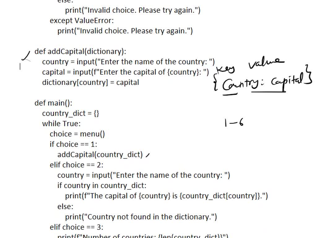 SOLVED: IN PYTHON: Write a program to study countries and their ...