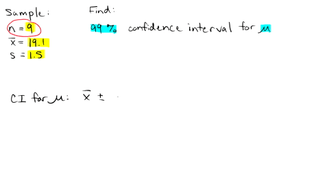 a-student-wanted-to-construct-a-99-confidence-interval-for-the-mean-age-of-students-in-her-statistics-class-she-randomly-selected-nine-students-their-mean-age-was-191-years-with-a-sample-sta-91158