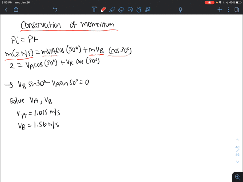 billiard-ball-a-is-moving-in-the-y-direction-with-a-velocity-of-2-mathrmm-mathrms-when-it-strikes-ba-98373