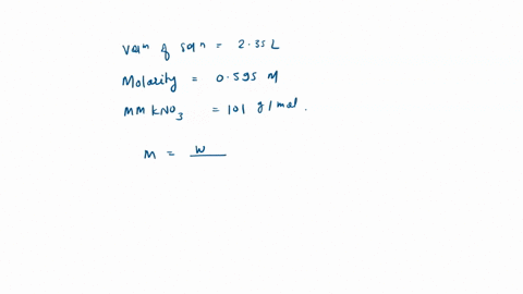 how-many-grams-of-potassium-nitrate-would-need-to-be-dissolved-in-water-to-make-235-l-of-0595-m-solution-15752