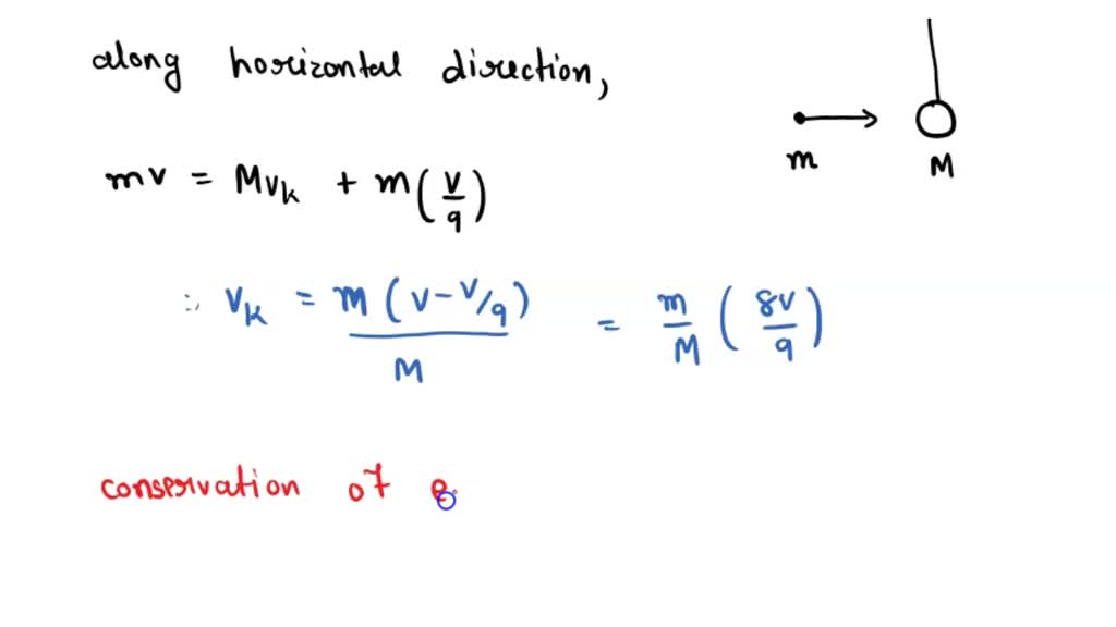 SOLVED: As shown below, bullet of mass m and spced vis fired at an ...