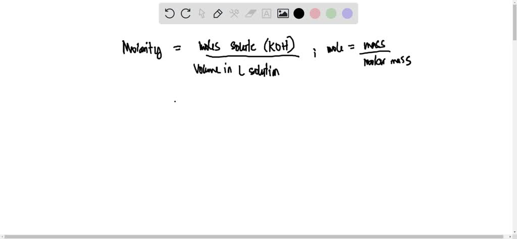 SOLVED: If a student dissolves 28 g of KOH in enough water to make 250 ...